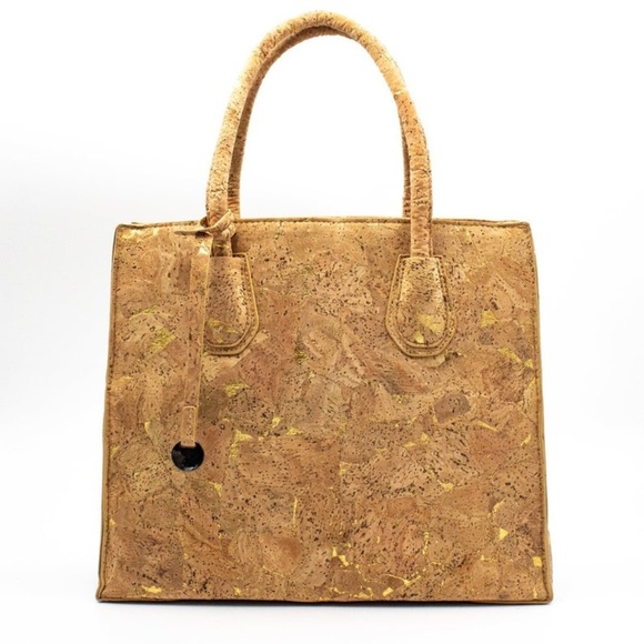 Handbags - Portuguese Natural cork tote vegan leather